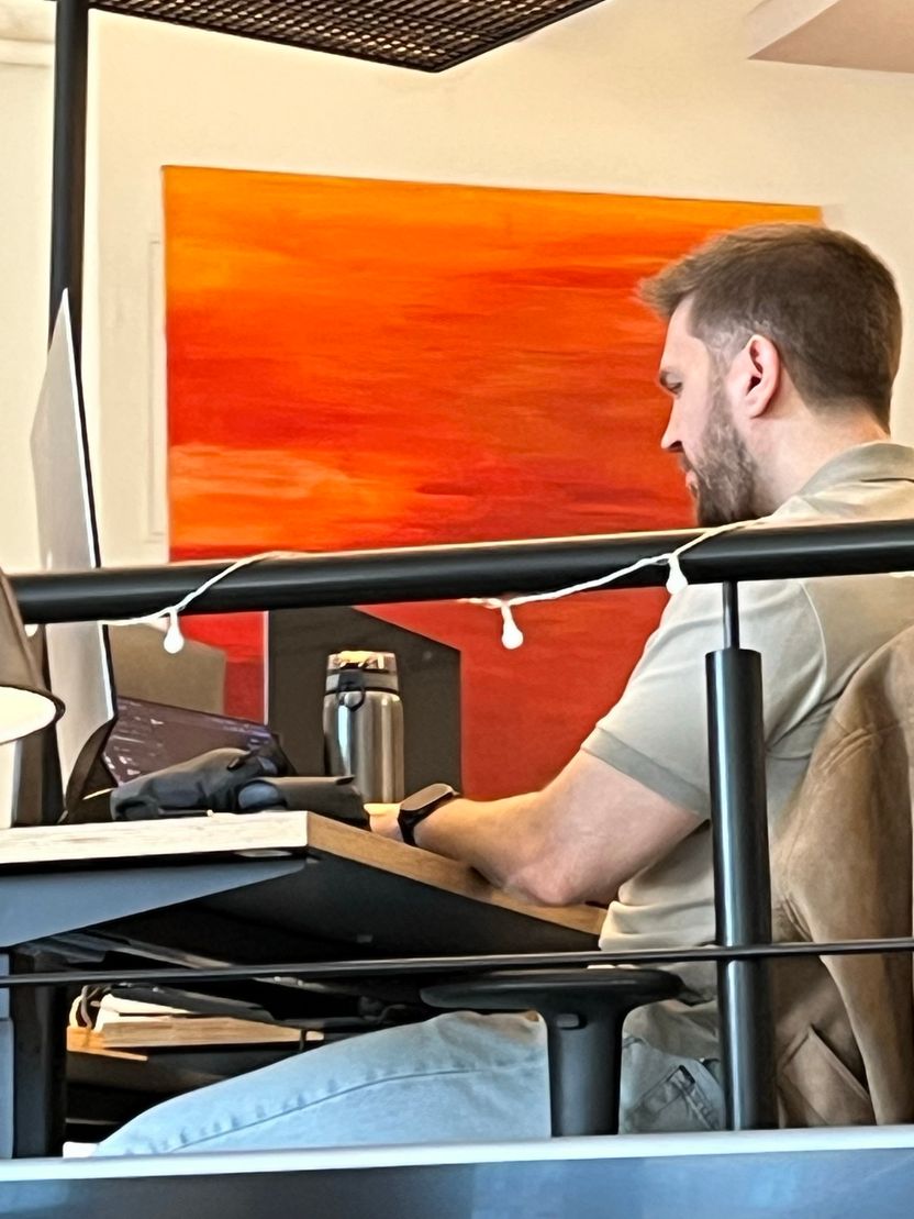 Jurij at his desk